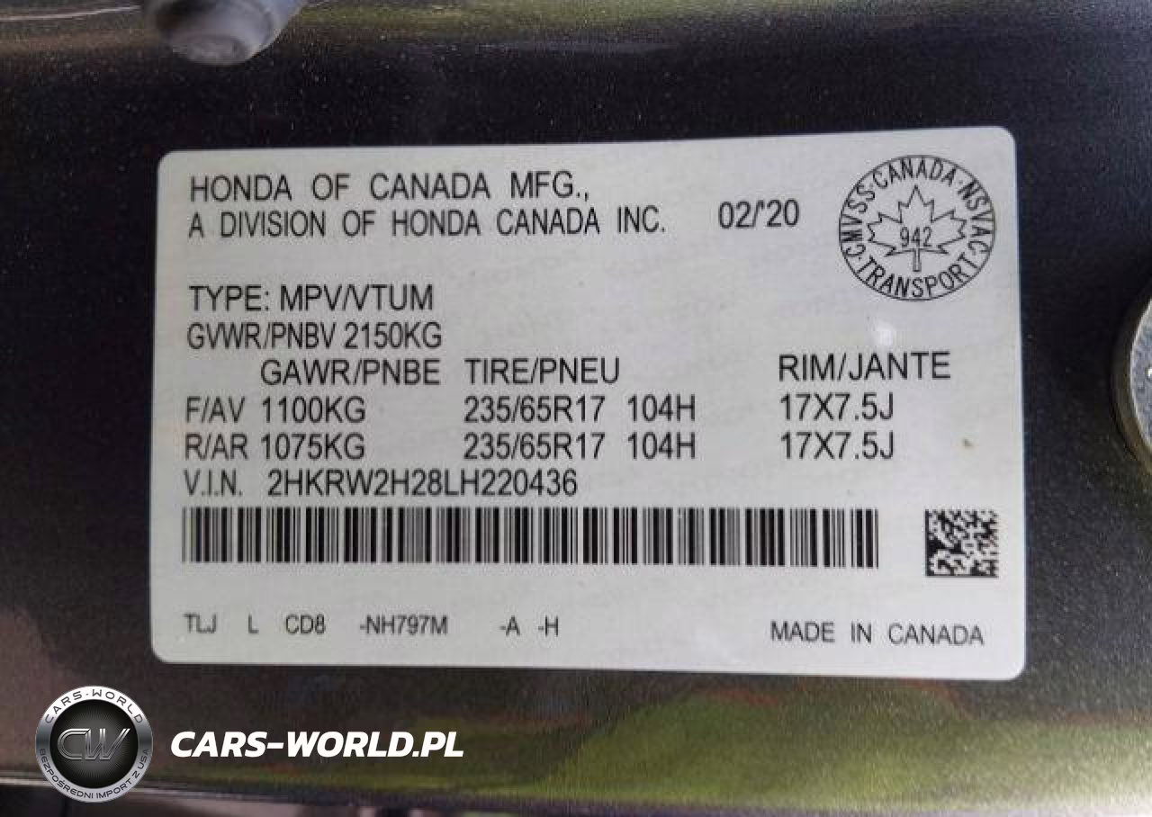 2020 Honda Cr-V Lx VIN:2HKRW2H28LH220436 - 10