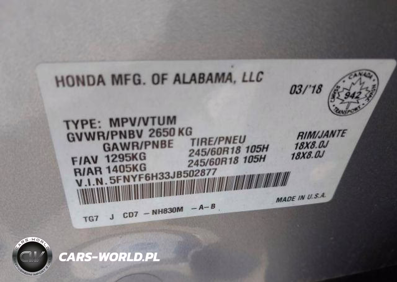 2018 Honda Pilot Ex VIN:5FNYF6H33JB502877 - 10