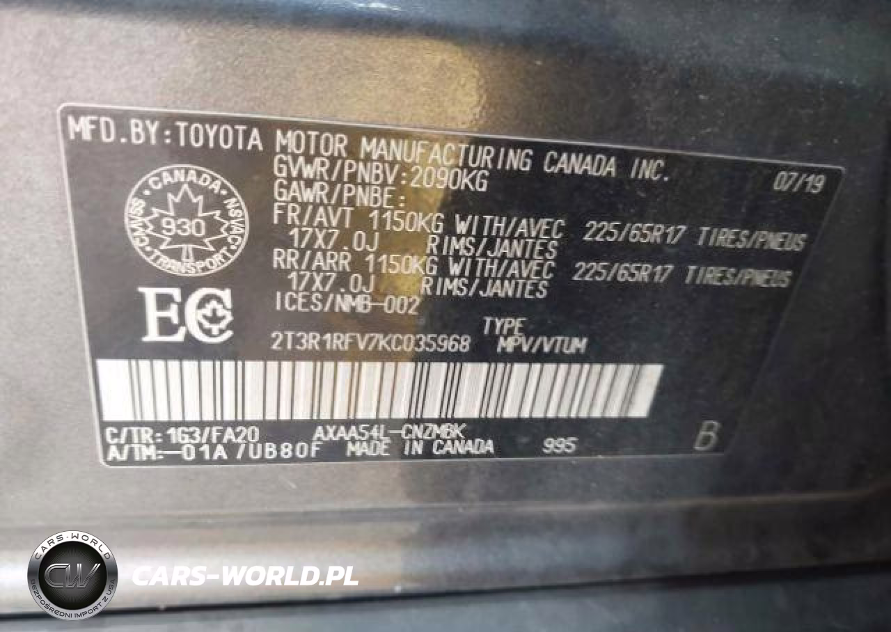 2019 Toyota Rav4 Xle-Xle Premium VIN:2T3R1RFV7KC035968 - 10