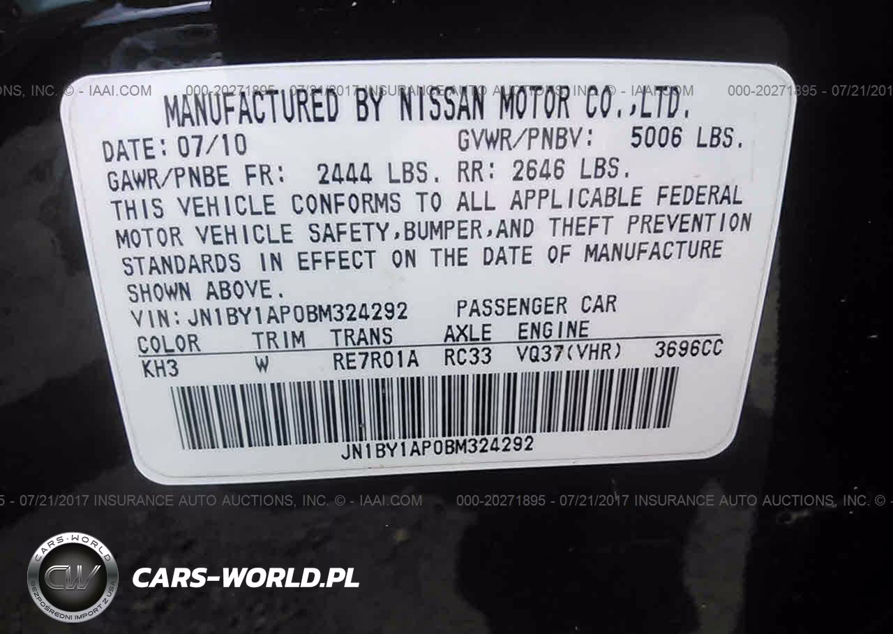 2011 Infiniti M37 VIN:JM1BL1V72C1642343 - 9