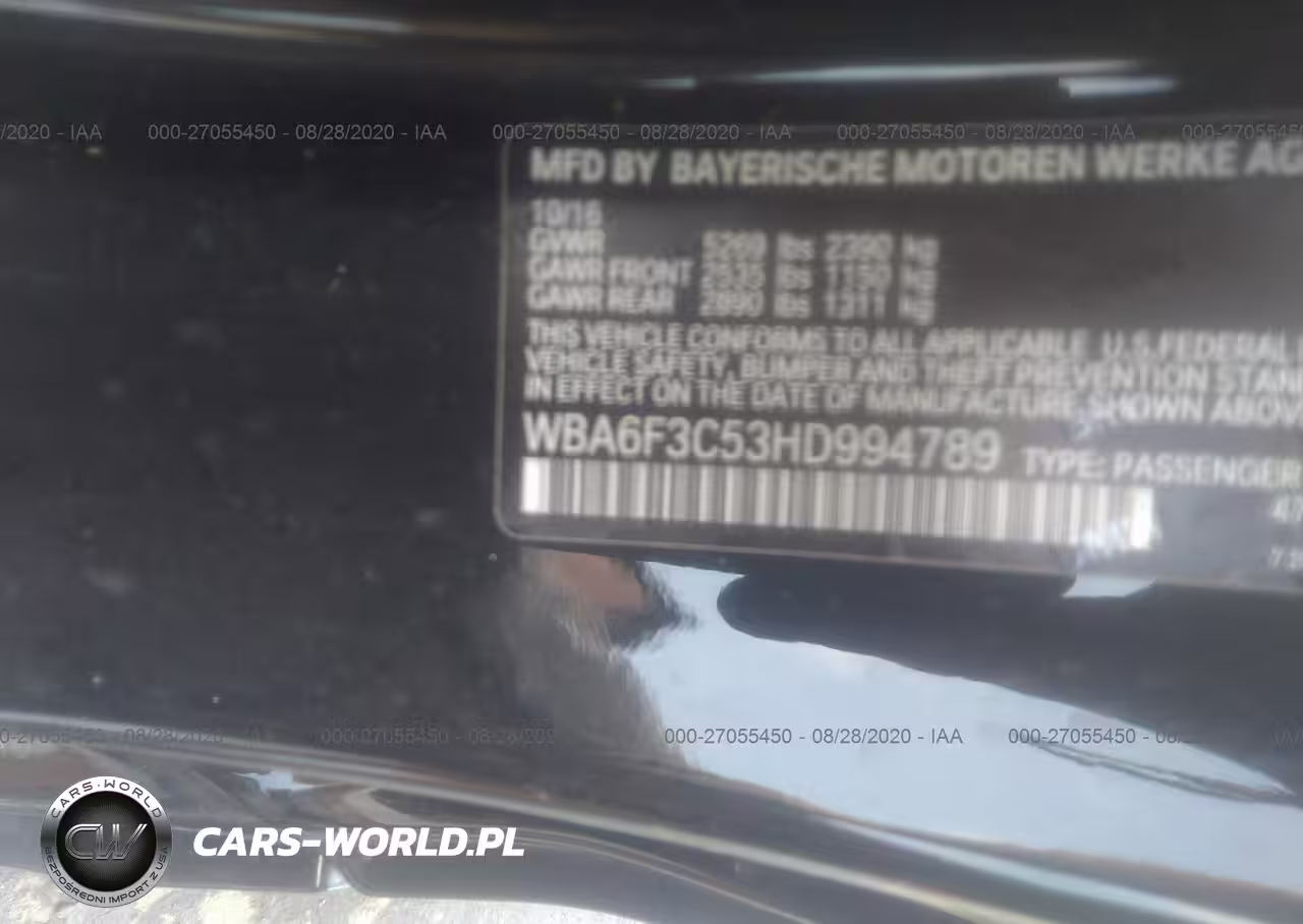 2017 BMW 640I xDrive VIN:WBA6F3C53HD994789 - 9