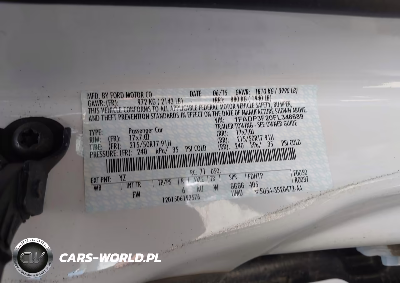 2015 Ford Focus Se VIN:1FADP3F20FL348689 - 9