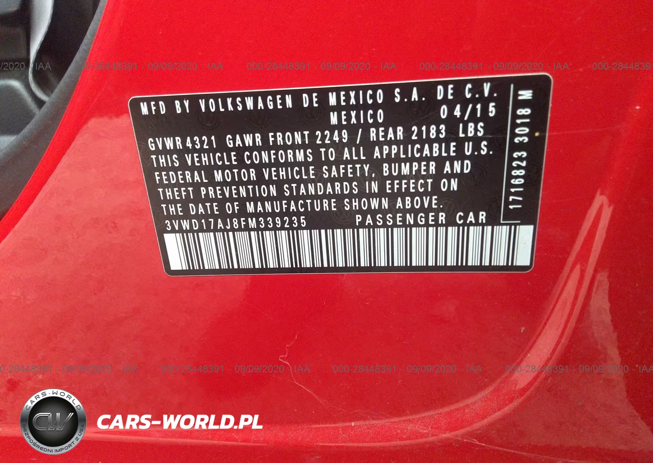 2015 Volkswagen Jetta 1.8T Se VIN:3VWD17AJ8FM339235 - 9