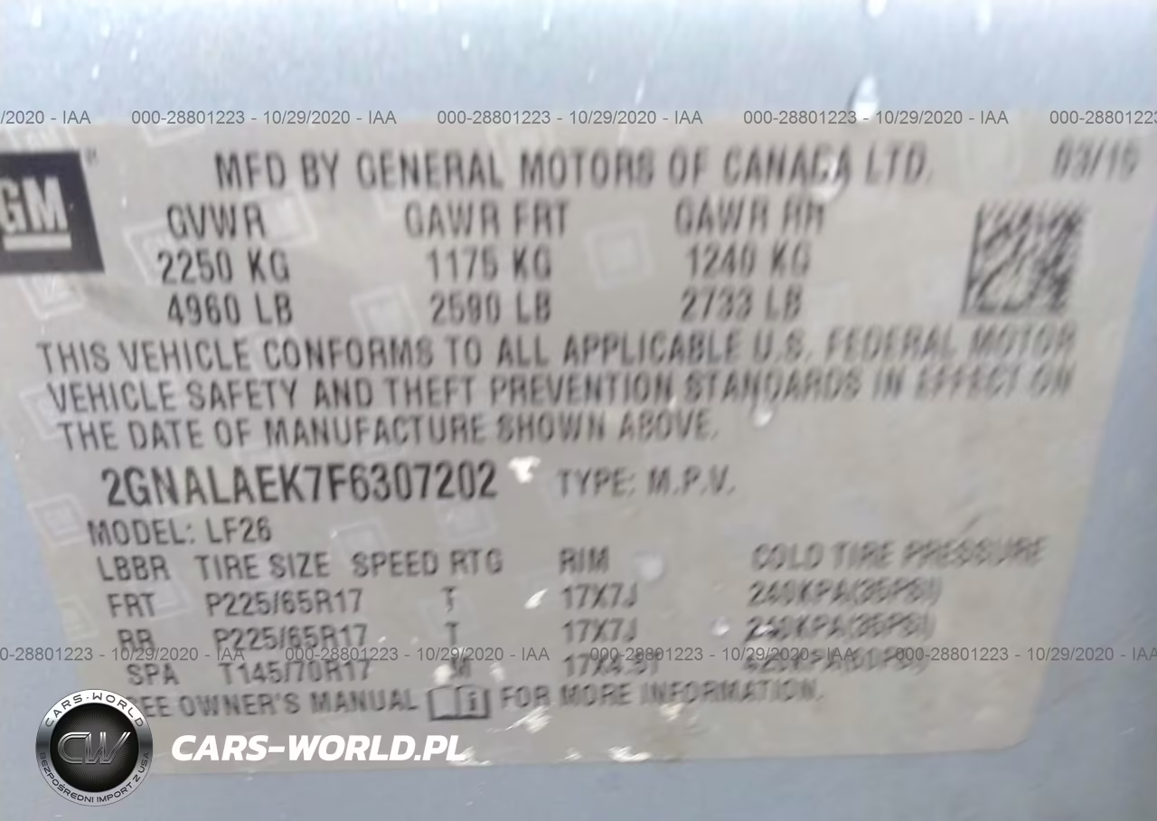 2015 Chevrolet Equinox Ls VIN:2GNALAEK7F6307202 - 9