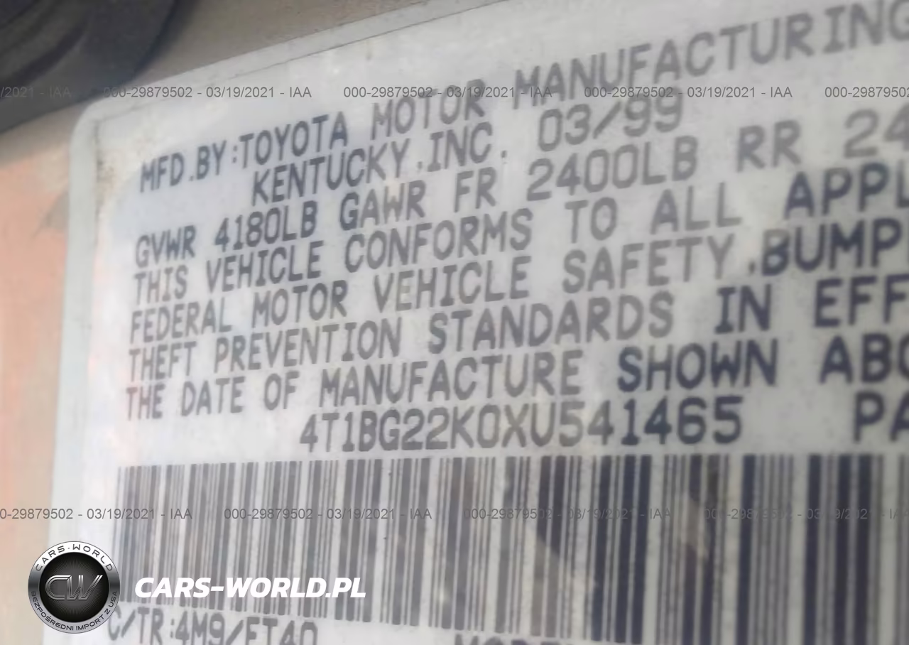 1999 Toyota Camry Ce VIN:4T1BG22K0XU541465 - 9