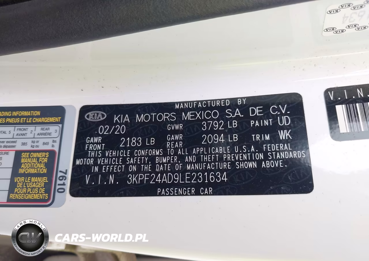 2020 Kia Forte Lxs VIN:3KPF24AD9LE231634 - 9