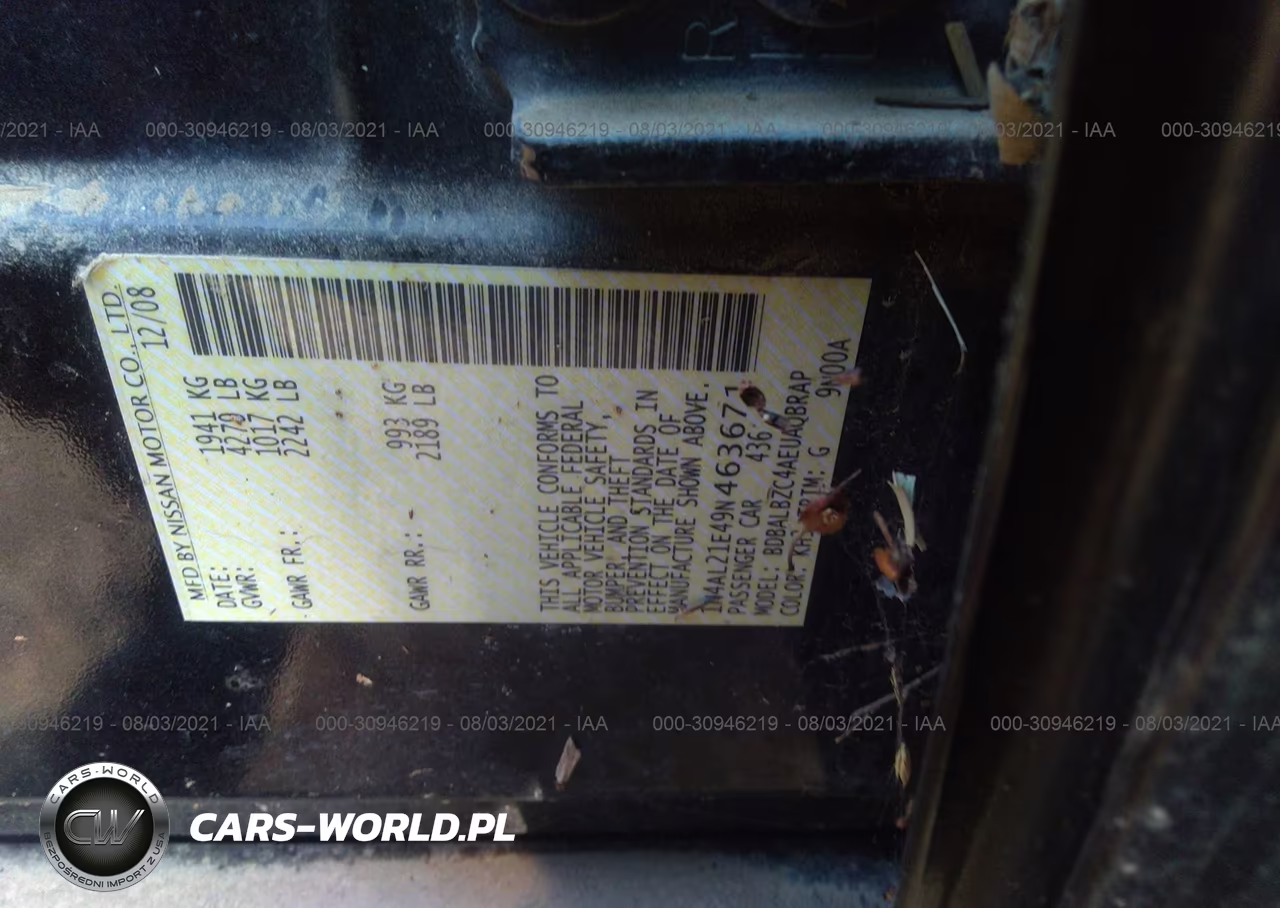2009 Nissan Altima 2.5 S VIN:1N4AL21E49N463671 - 9
