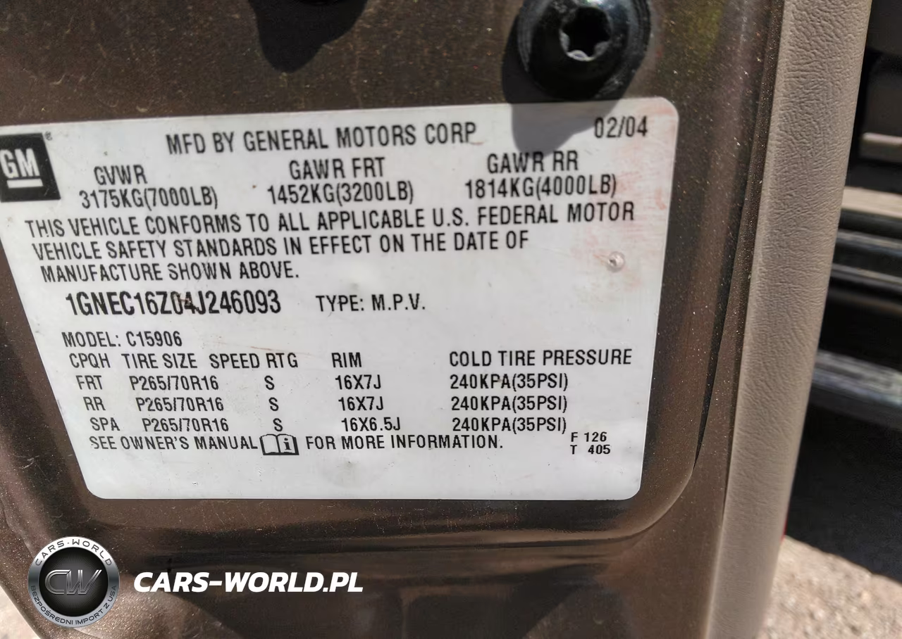 2004 Chevrolet Suburban 1500 Ls VIN:1GNEC16Z04J246093 - 9