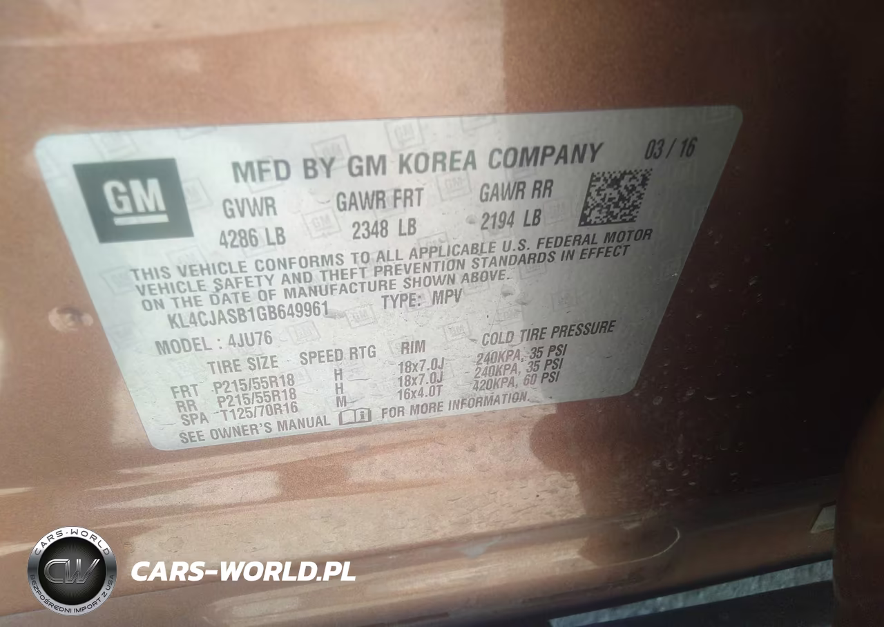 2016 Buick Encore VIN:KL4CJASB1GB649961 - 9