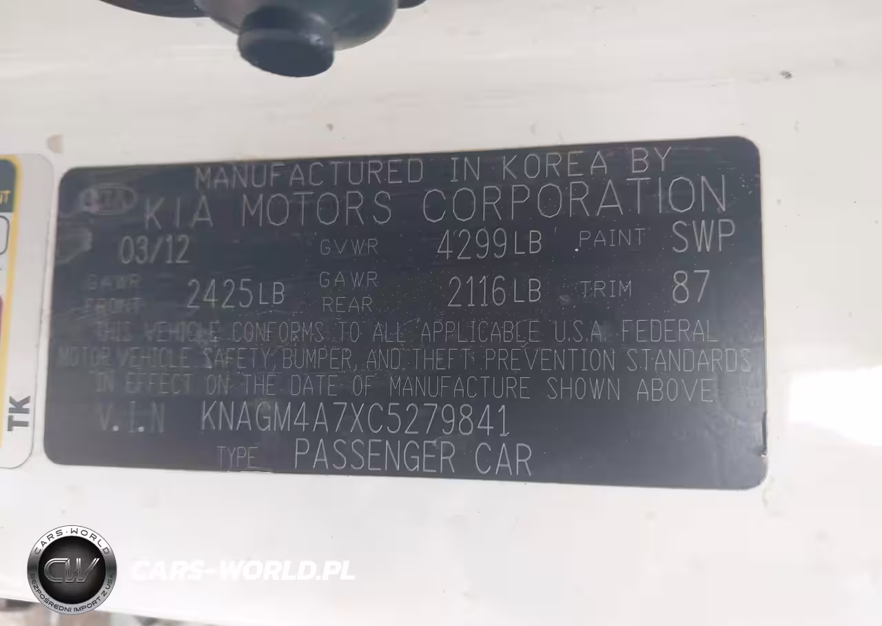 2012 Kia Optima Lx VIN:KNAGM4A7XC5279841 - 9