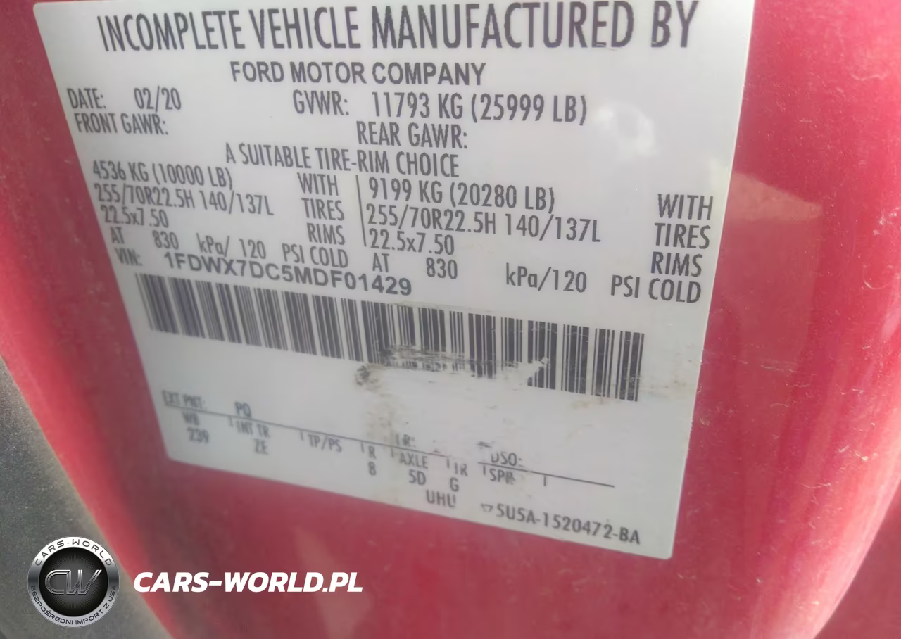 2021 Ford F-750 Diesel VIN:1FDWX7DC5MDF01429 - 9
