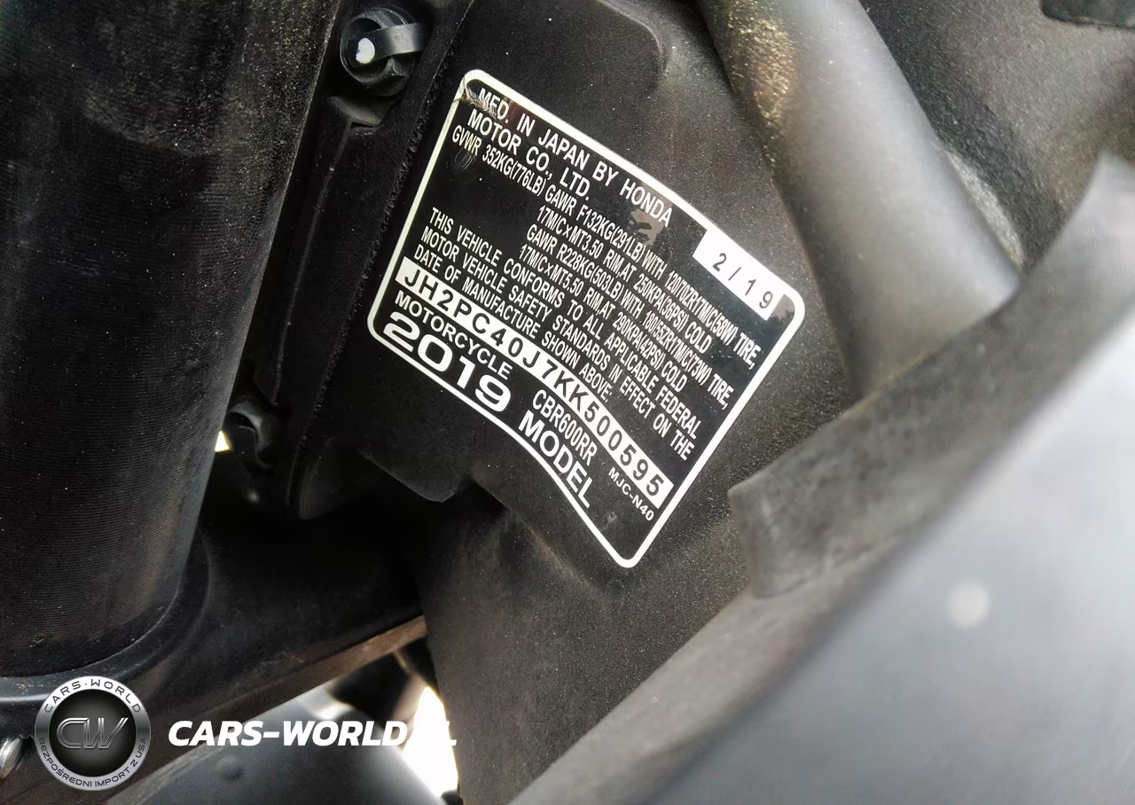 2019 Honda Cbr600 Ra VIN:JH2PC40J7KK500595 - 10