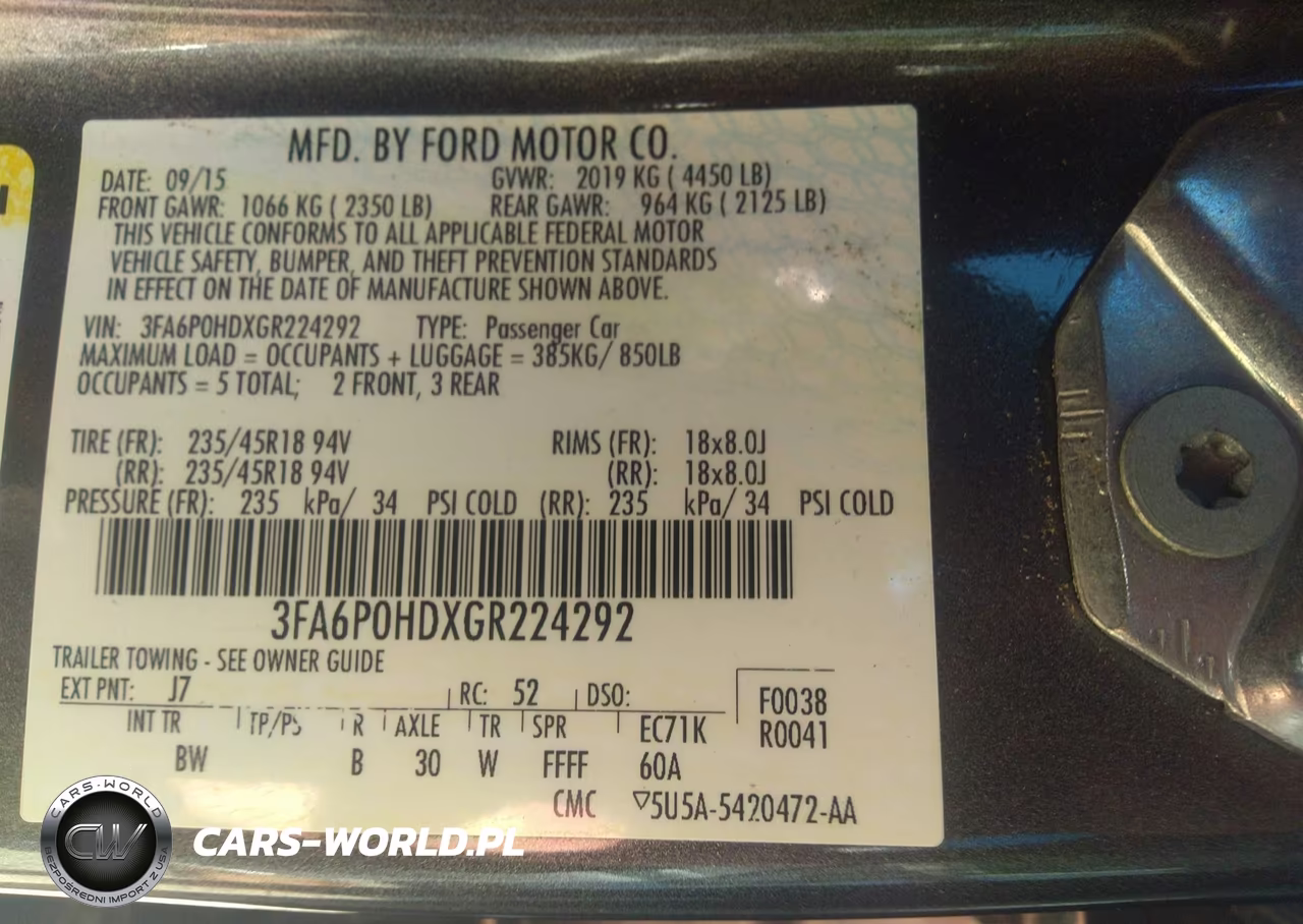 2016 Ford Fusion Se VIN:3FA6P0HDXGR224292 - 9