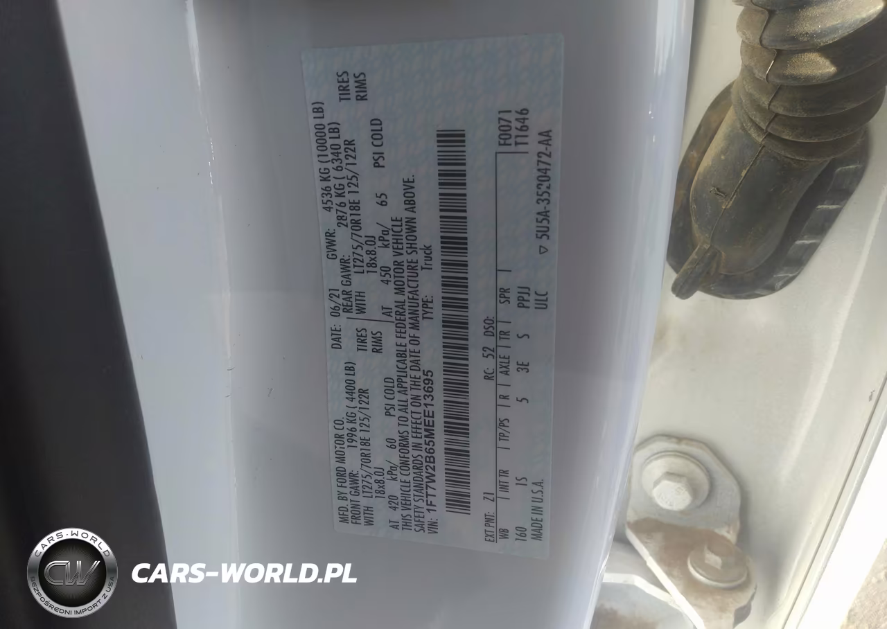 2021 Ford F-250 Xl VIN:1FT7W2B65MEE13695 - 9