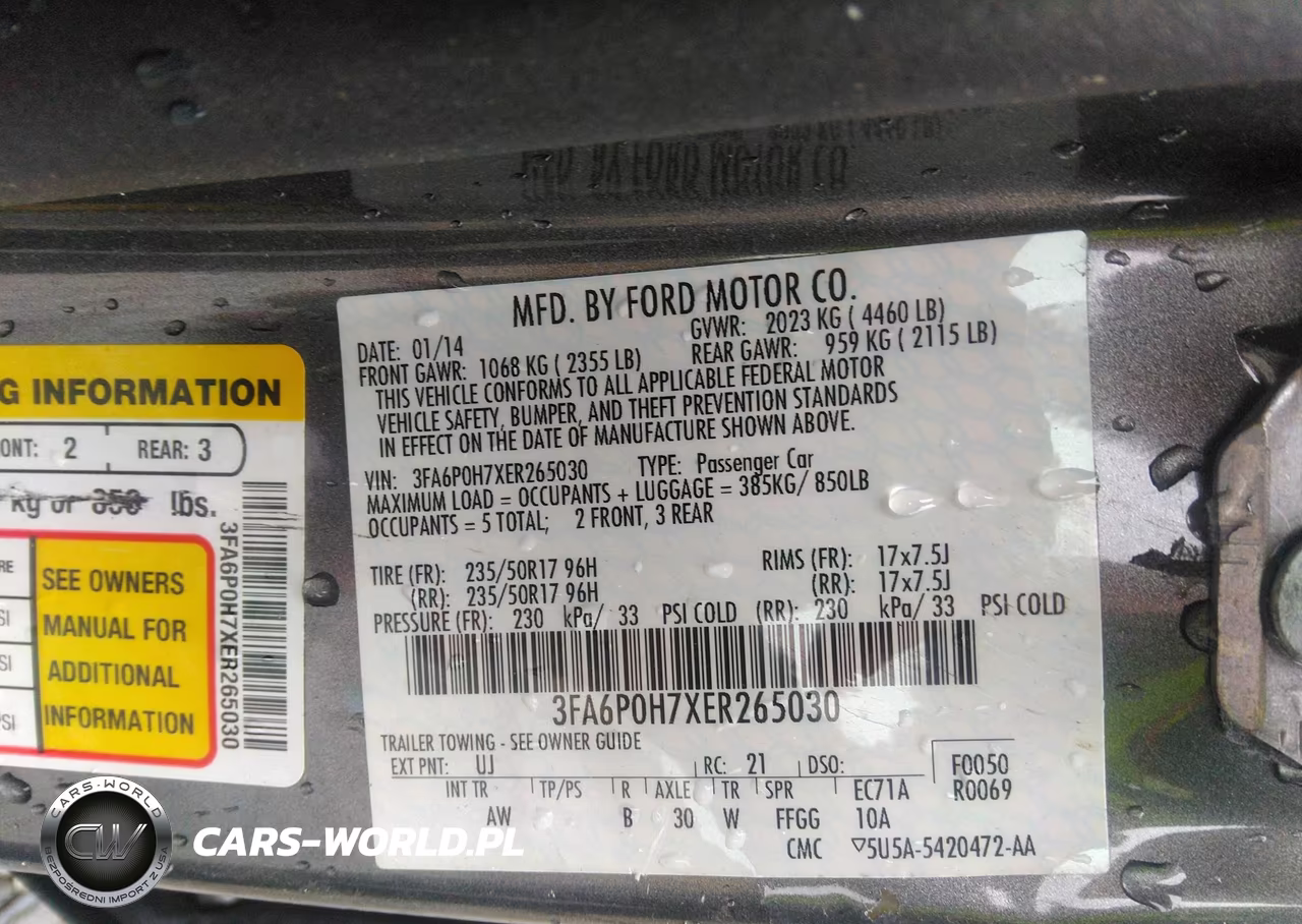 2014 Ford Fusion Se VIN:3FA6P0H7XER265030 - 9