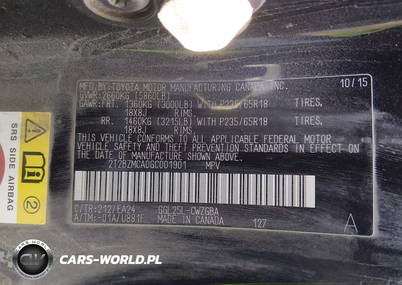 2016 Lexus Rx 350 VIN:2T2BZMCA0GC001901 - 9