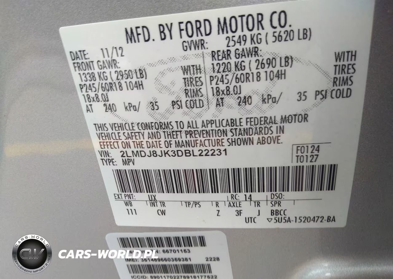 2013 Lincoln Mkx VIN:2LMDJ8JK3DBL22231 - 9