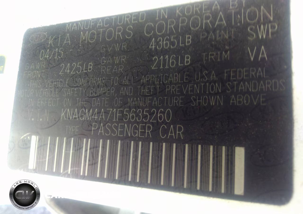 2015 Kia Optima Lx VIN:KNAGM4A71F5635260 - 9