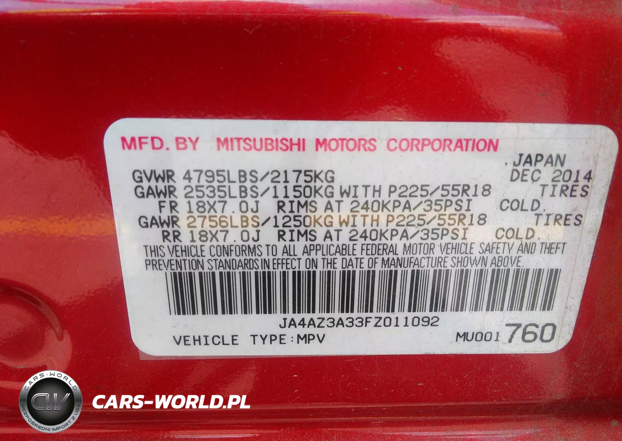 2015 Mitsubishi Outlander Se VIN:JA4AZ3A33FZ011092 - 9