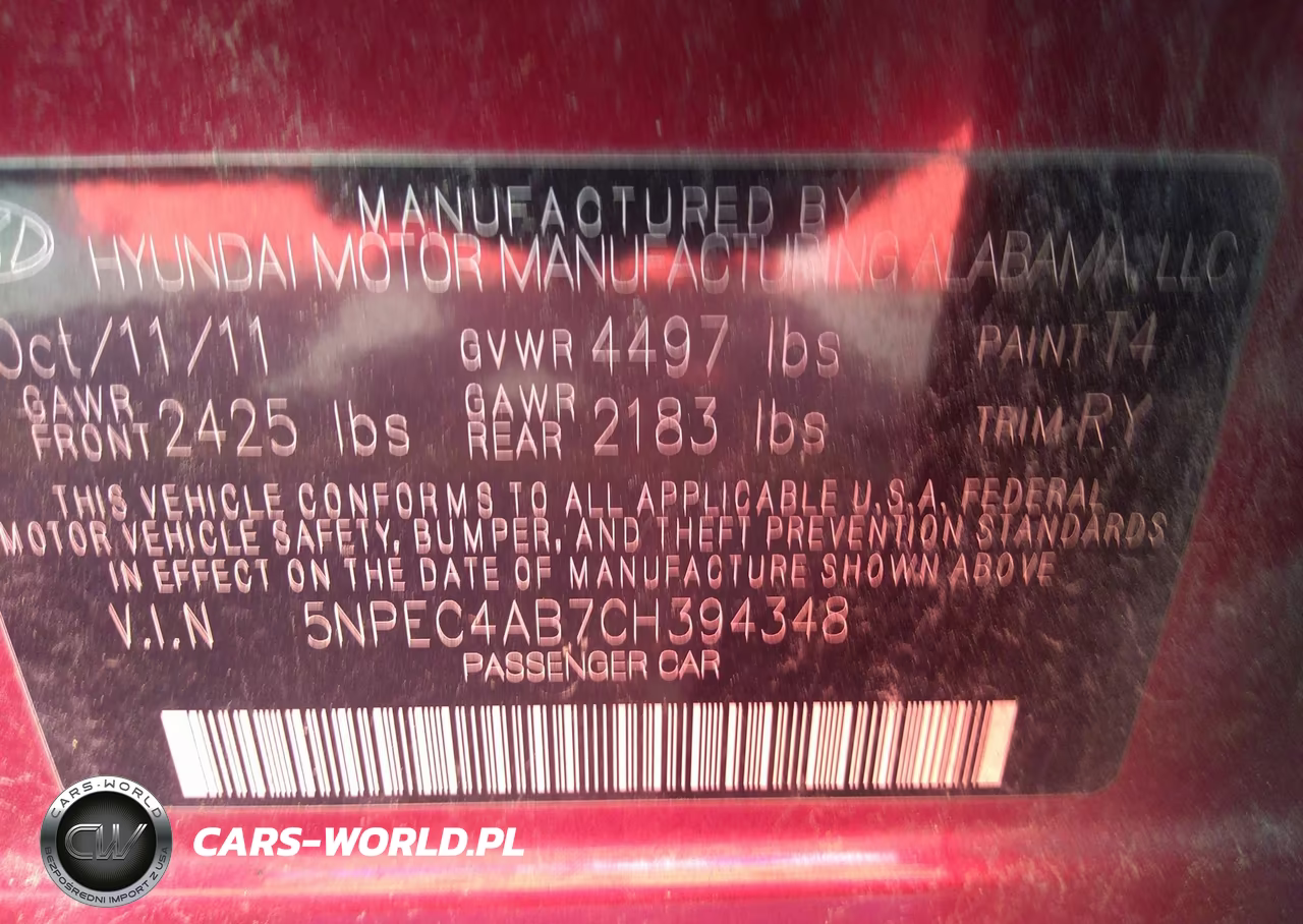 2012 Hyundai Sonata Se 2.0T VIN:5NPEC4AB7CH394348 - 9