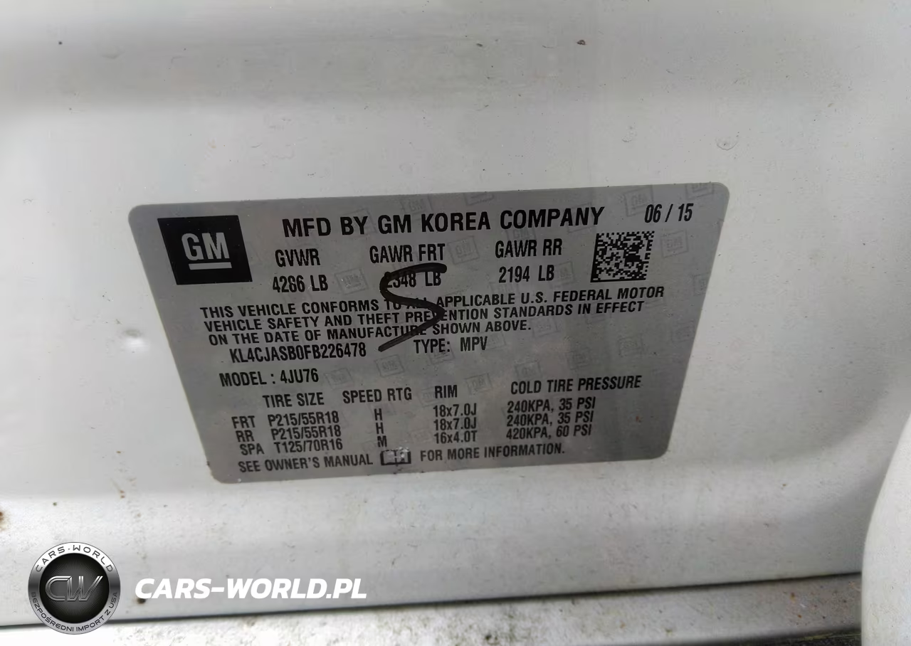 2015 Buick Encore VIN:KL4CJASB0FB226478 - 9