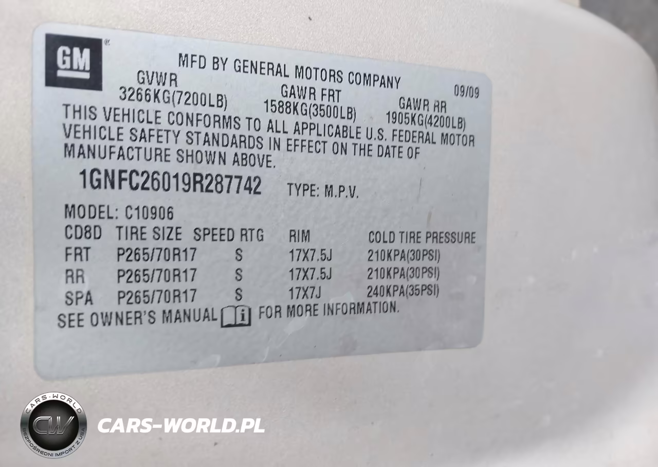 2009 Chevrolet Suburban 1500 Lt1 VIN:1GNFC26019R287742 - 9