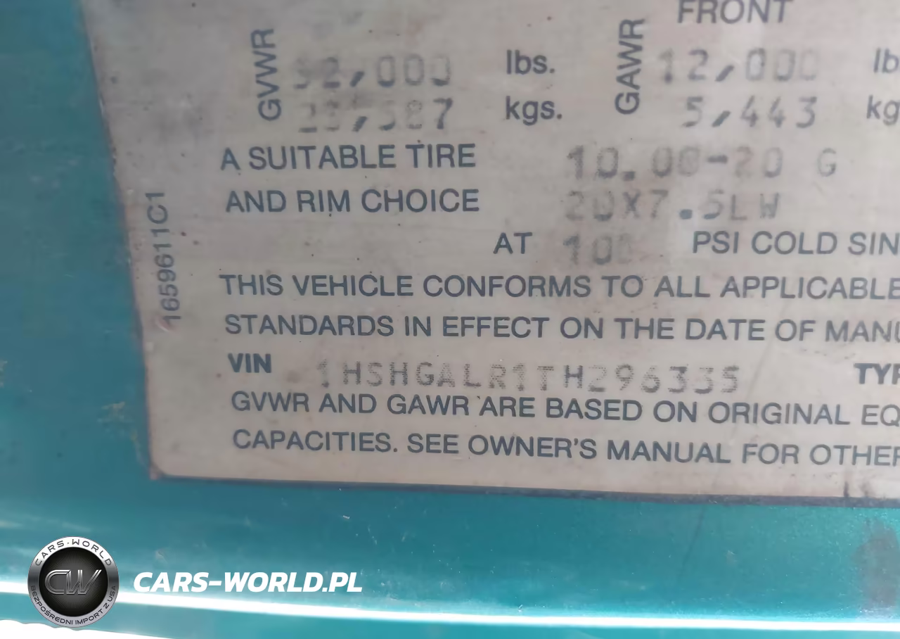 1996 International 8000 8200 VIN:1HSHGALR1TH296335 - 9