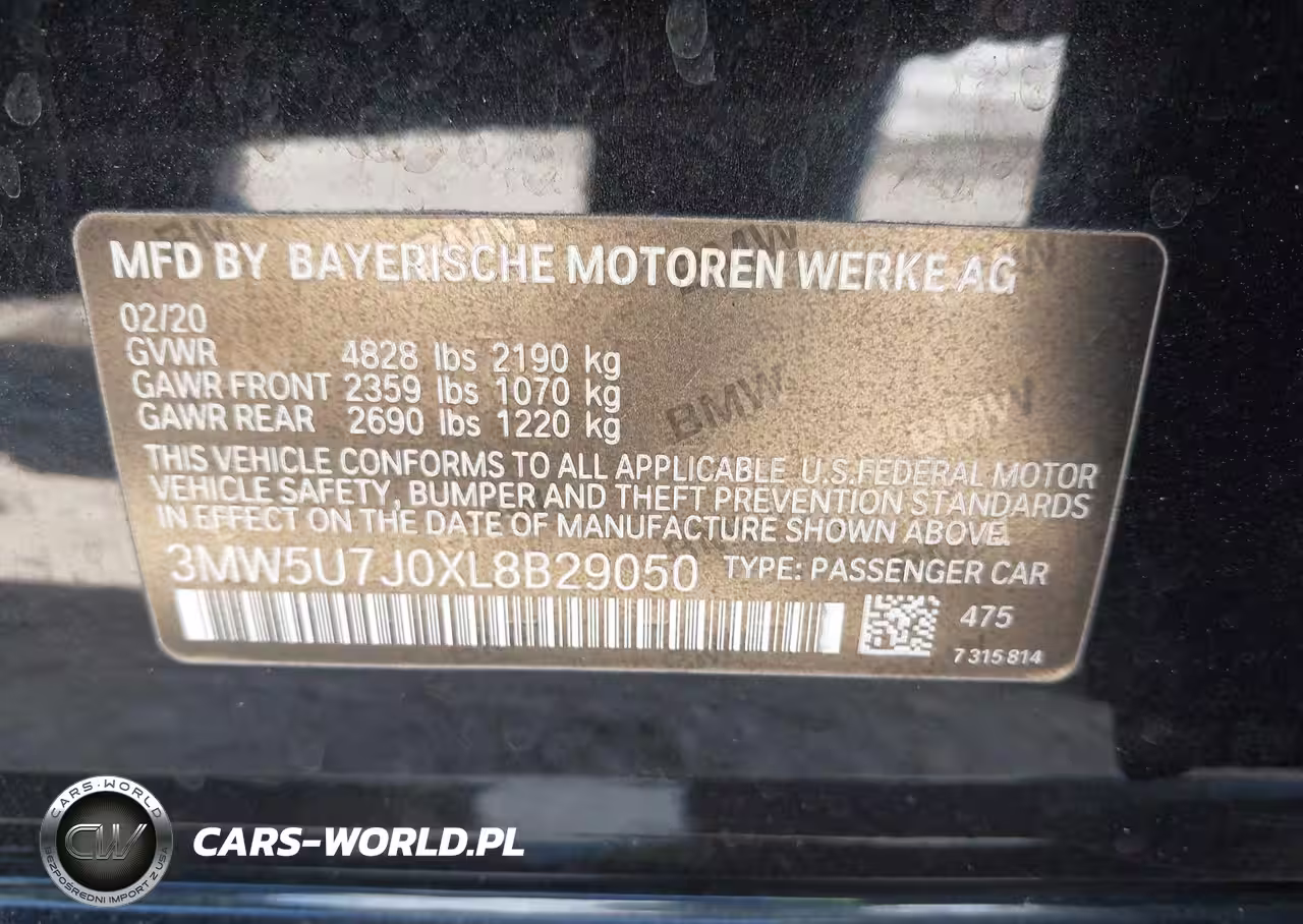 2020 BMW 3 Series M340I VIN:3MW5U7J0XL8B29050 - 9