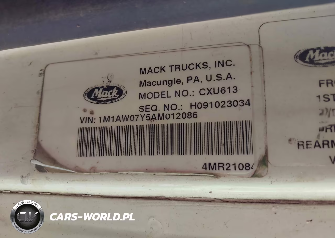 2010 Mack 600 Cxu600 VIN:1M1AW07Y5AM012086 - 9