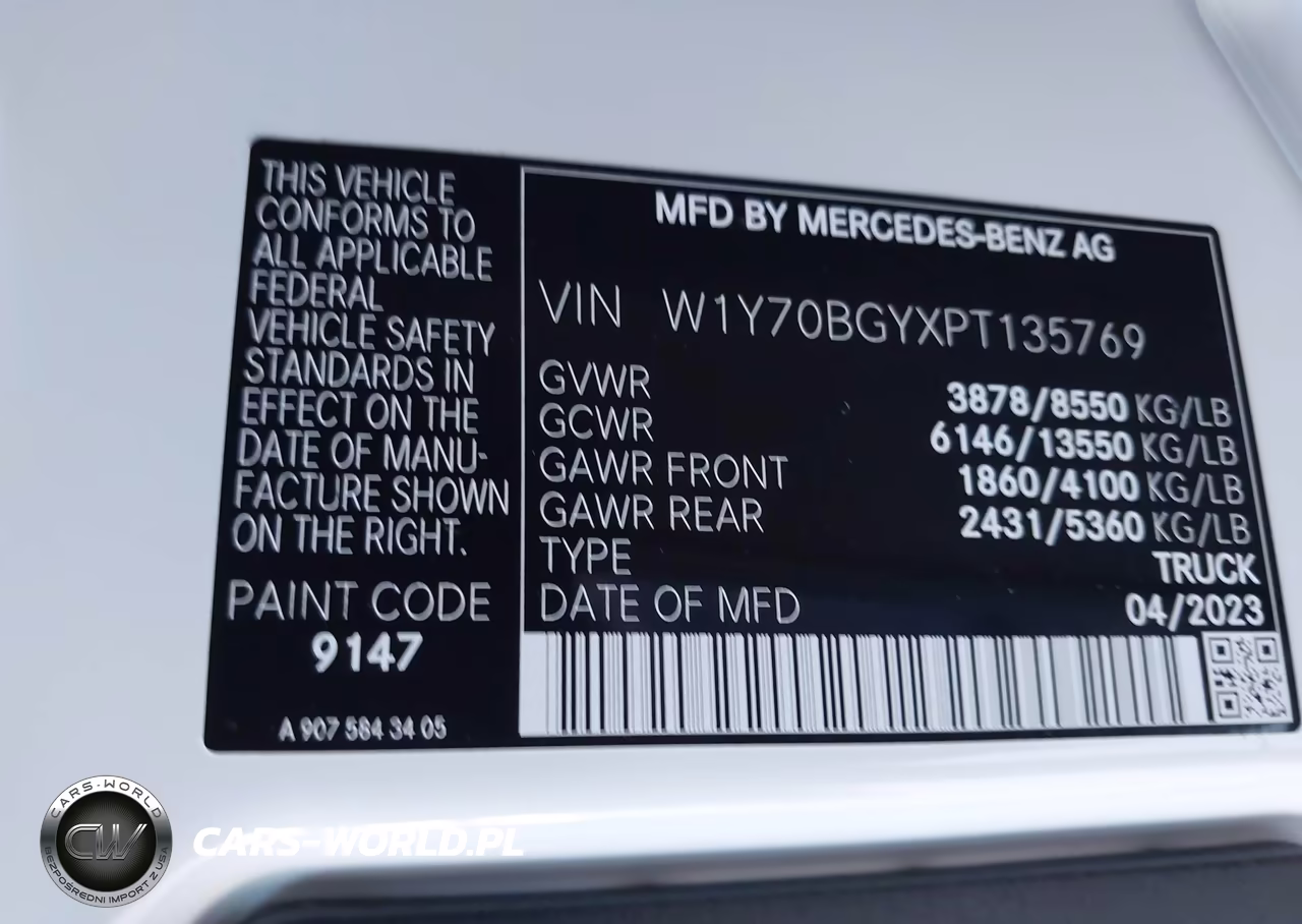 2023 Mercedes-Benz Sprinter 1500 Standard Roof 4-Cyl Gas VIN:W1Y70BGYXPT135769 - 9