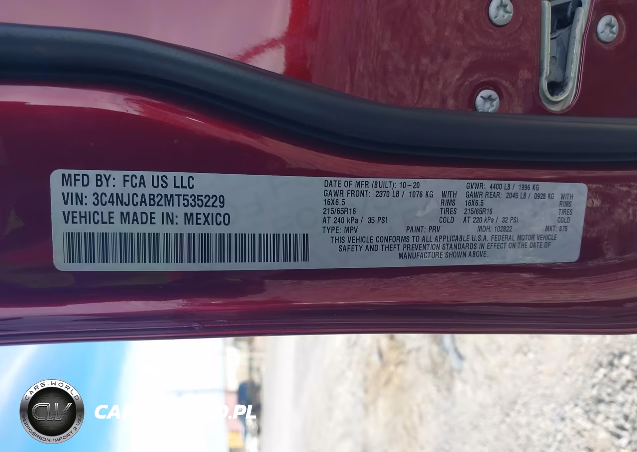 2021 Jeep Compass Sport Fwd VIN:3C4NJCAB2MT535229 - 9
