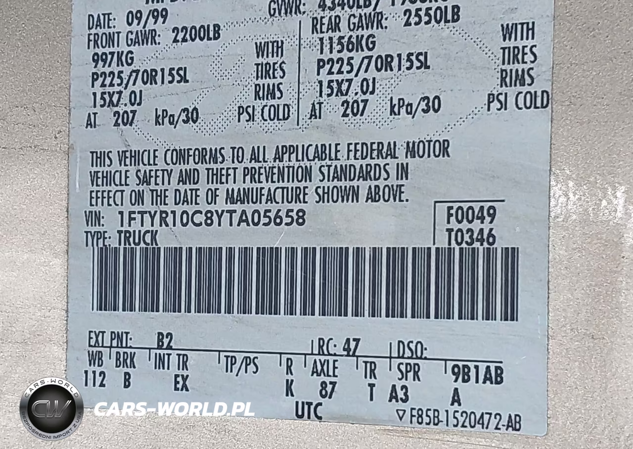 2000 Ford Ranger Xlt-Xl VIN:1FTYR10C8YTA05658 - 9