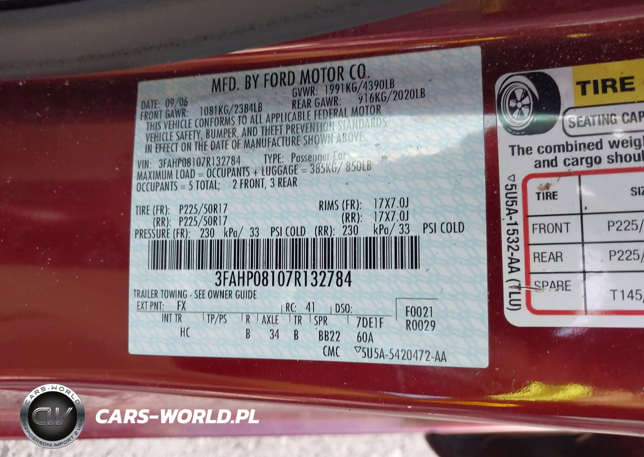 2007 Ford Fusion Sel VIN:3FAHP08107R132784 - 9