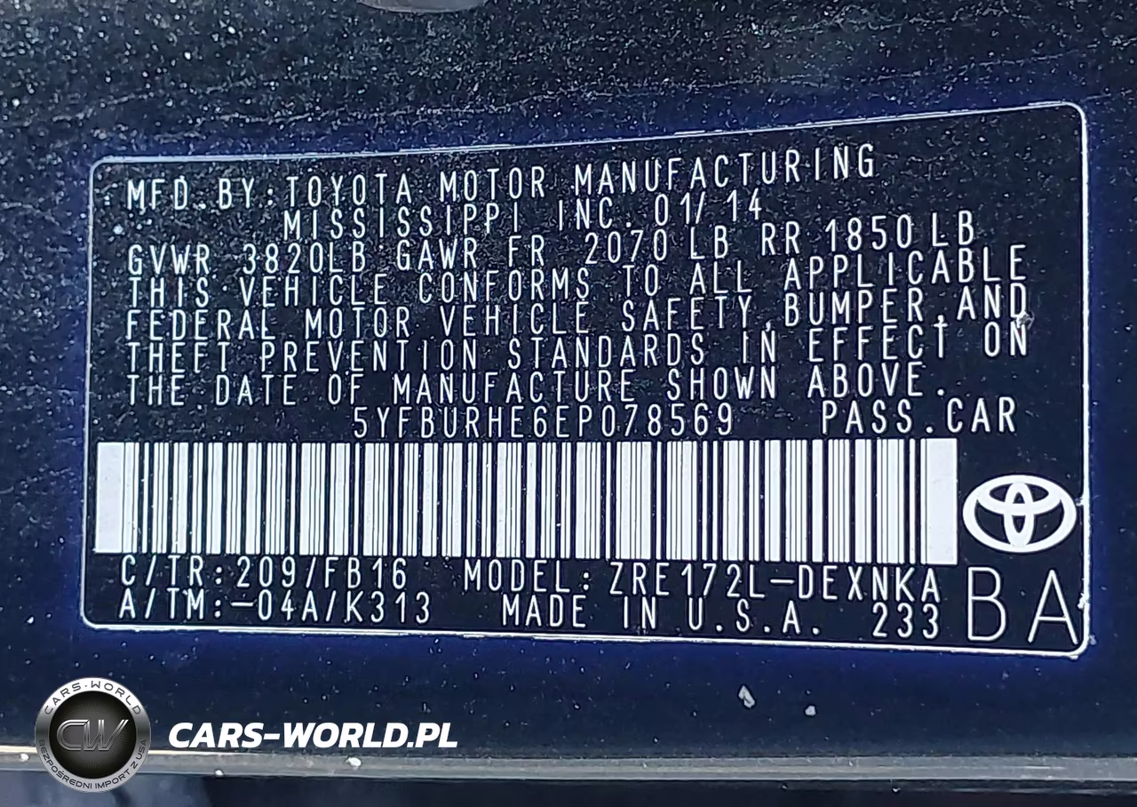 2014 Toyota Corolla Le VIN:5YFBURHE6EP078569 - 9