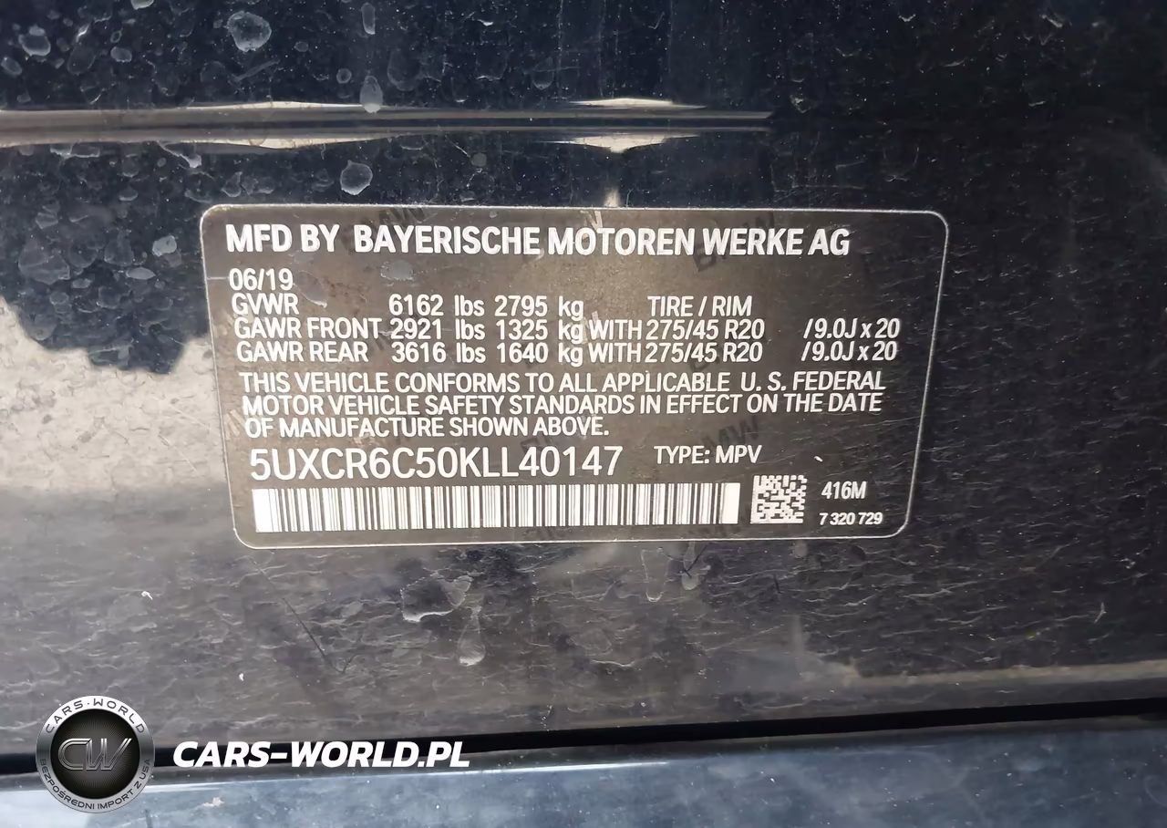 2019 BMW X5 xDrive40I VIN:5UXCR6C50KLL40147 - 9