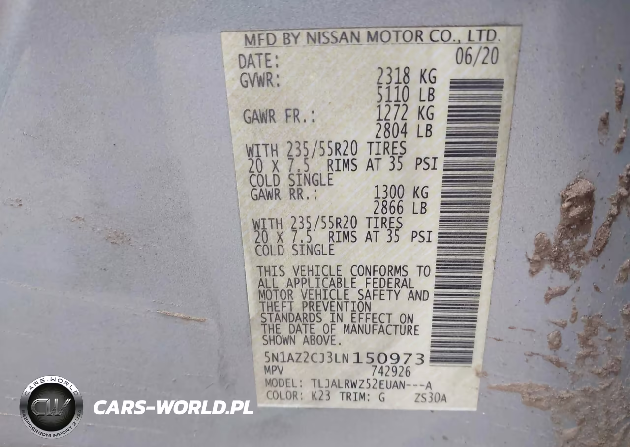 2020 Nissan Murano Sl Fwd VIN:5N1AZ2CJ3LN150973 - 9