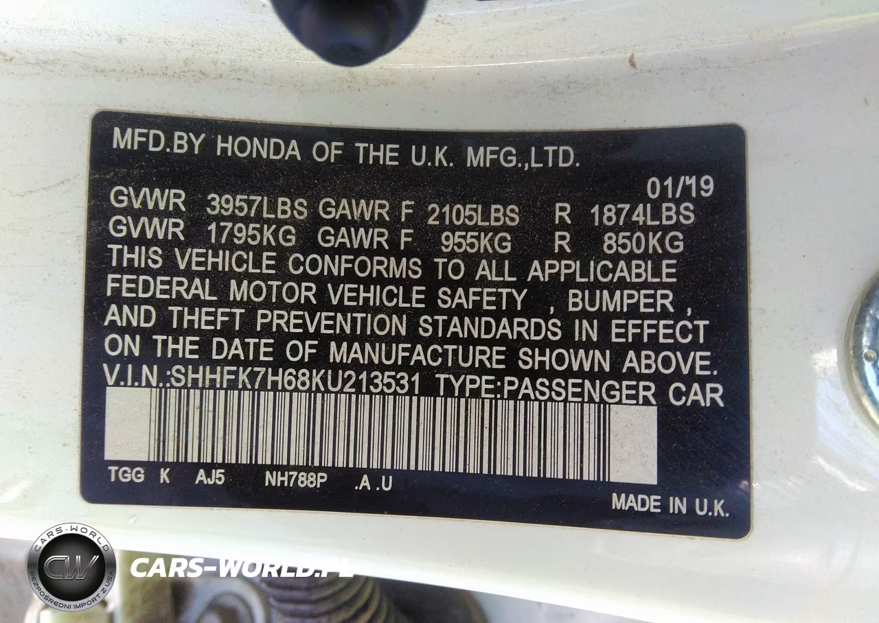 2019 Honda Civic Ex VIN:SHHFK7H68KU213531 - 9