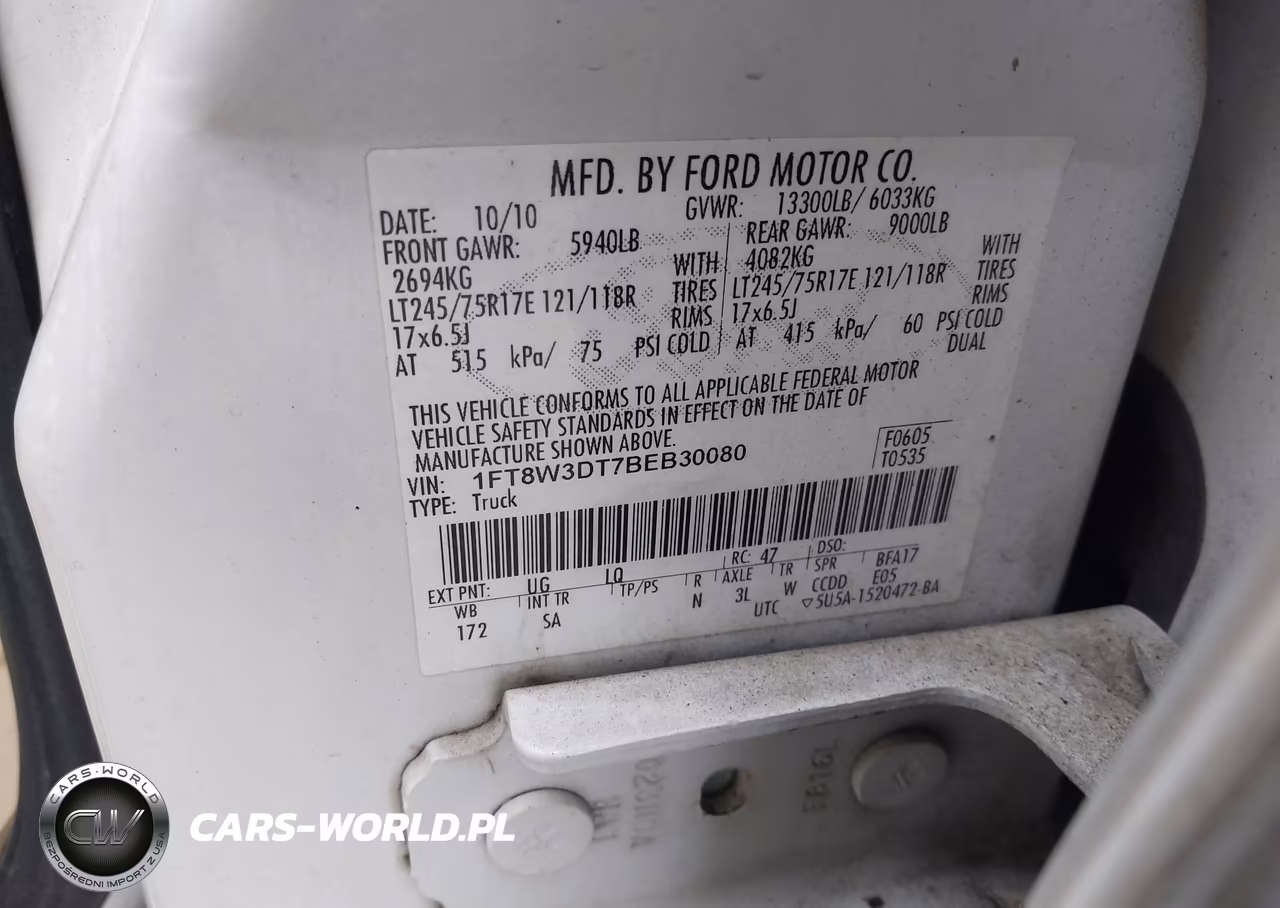 2011 Ford F350 Super Duty VIN:1FT8W3DT7BEB30080 - 9