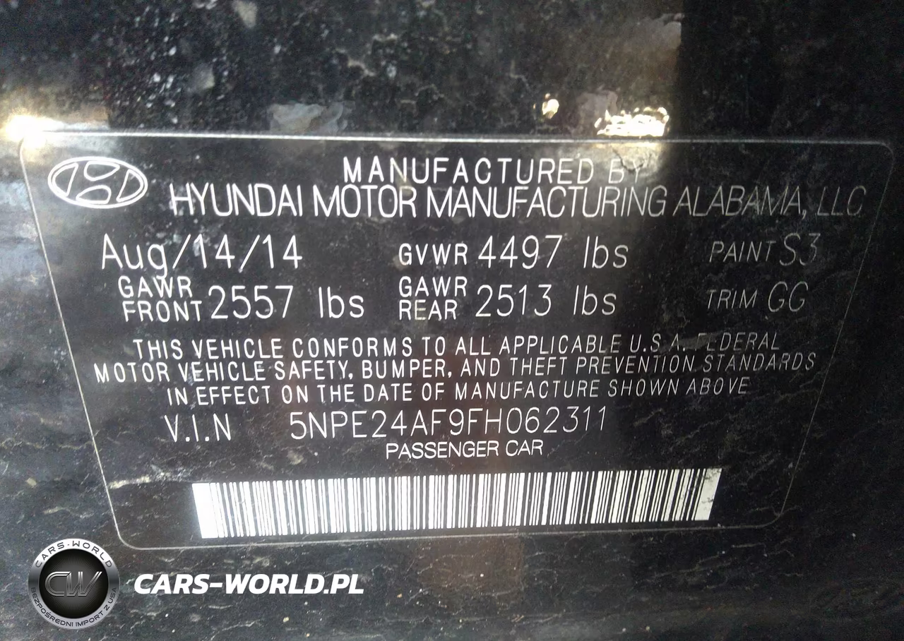 2015 Hyundai Sonata Se VIN:5NPE24AF9FH062311 - 9