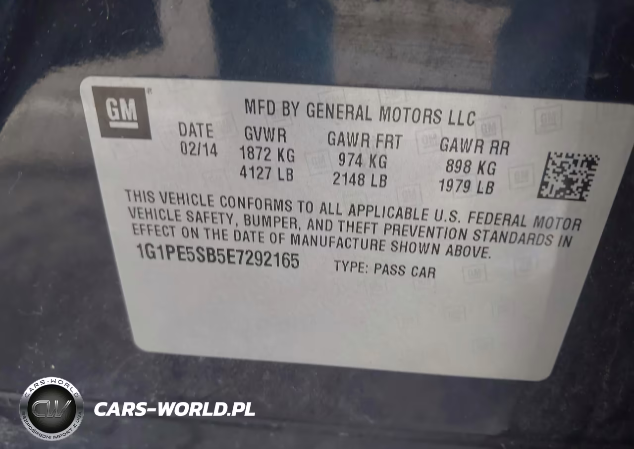 2014 Chevrolet Cruze 2Lt Auto VIN:1G1PE5SB5E7292165 - 9
