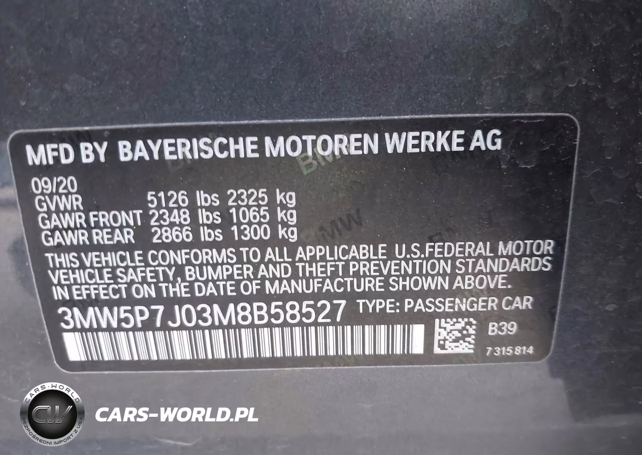 2021 BMW 3 Series 330E VIN:3MW5P7J03M8B58527 - 9