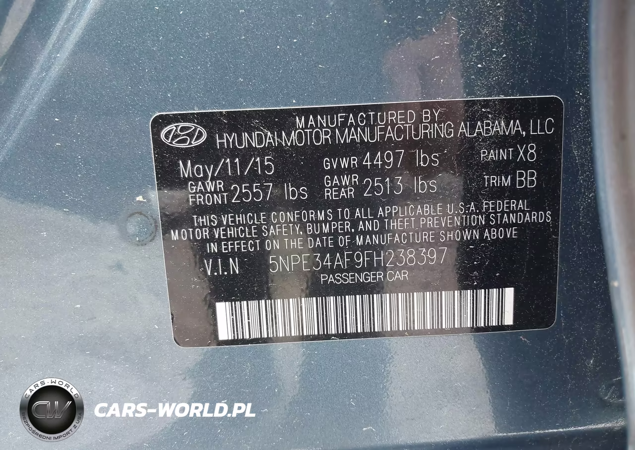 2015 Hyundai Sonata Sport VIN:5NPE34AF9FH238397 - 9