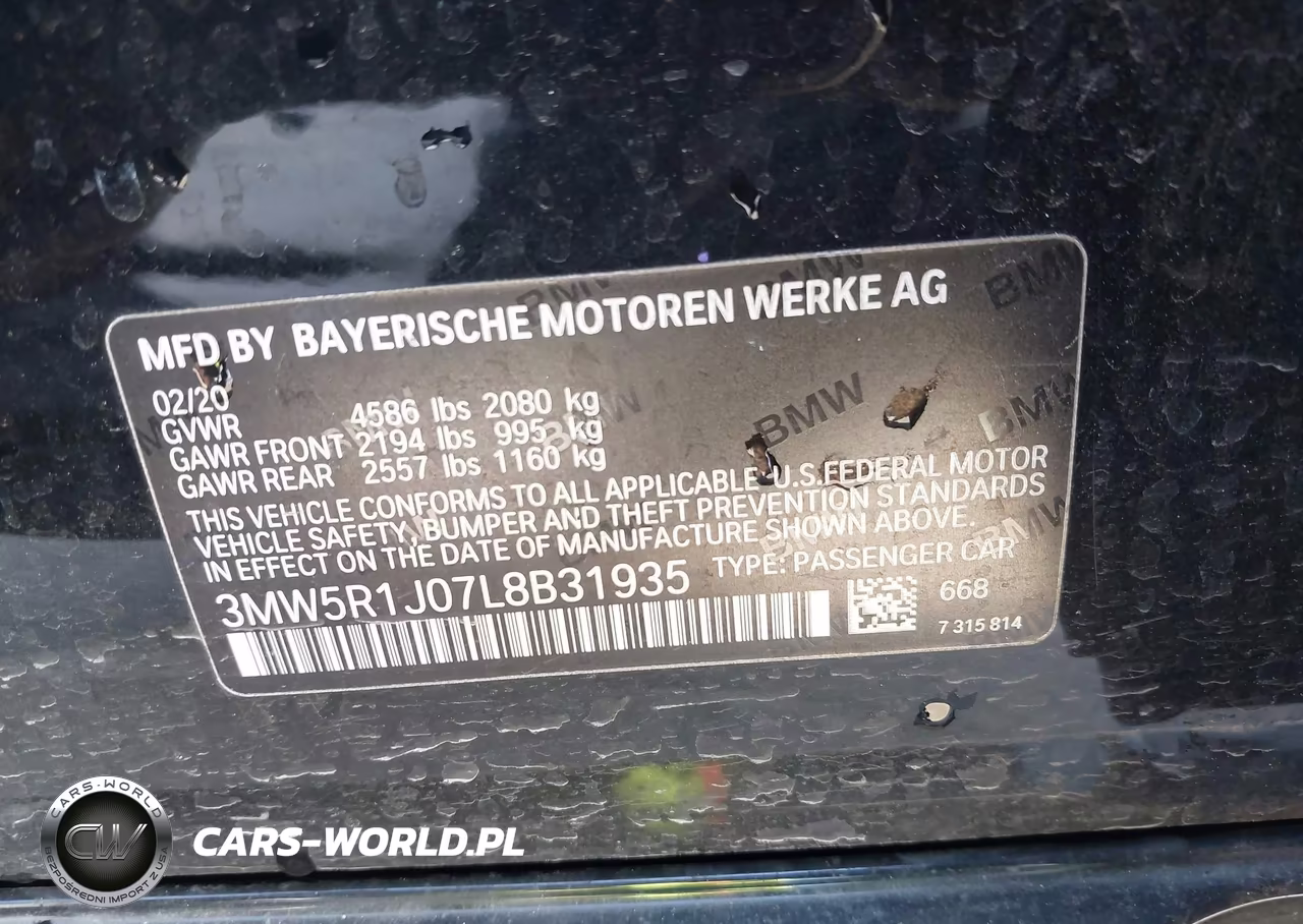 2020 BMW 330I VIN:3MW5R1J07L8B31935 - 9