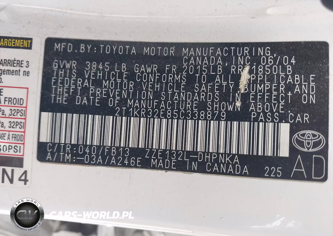 2005 Toyota Matrix Xr VIN:2T1KR32E85C338879 - 9