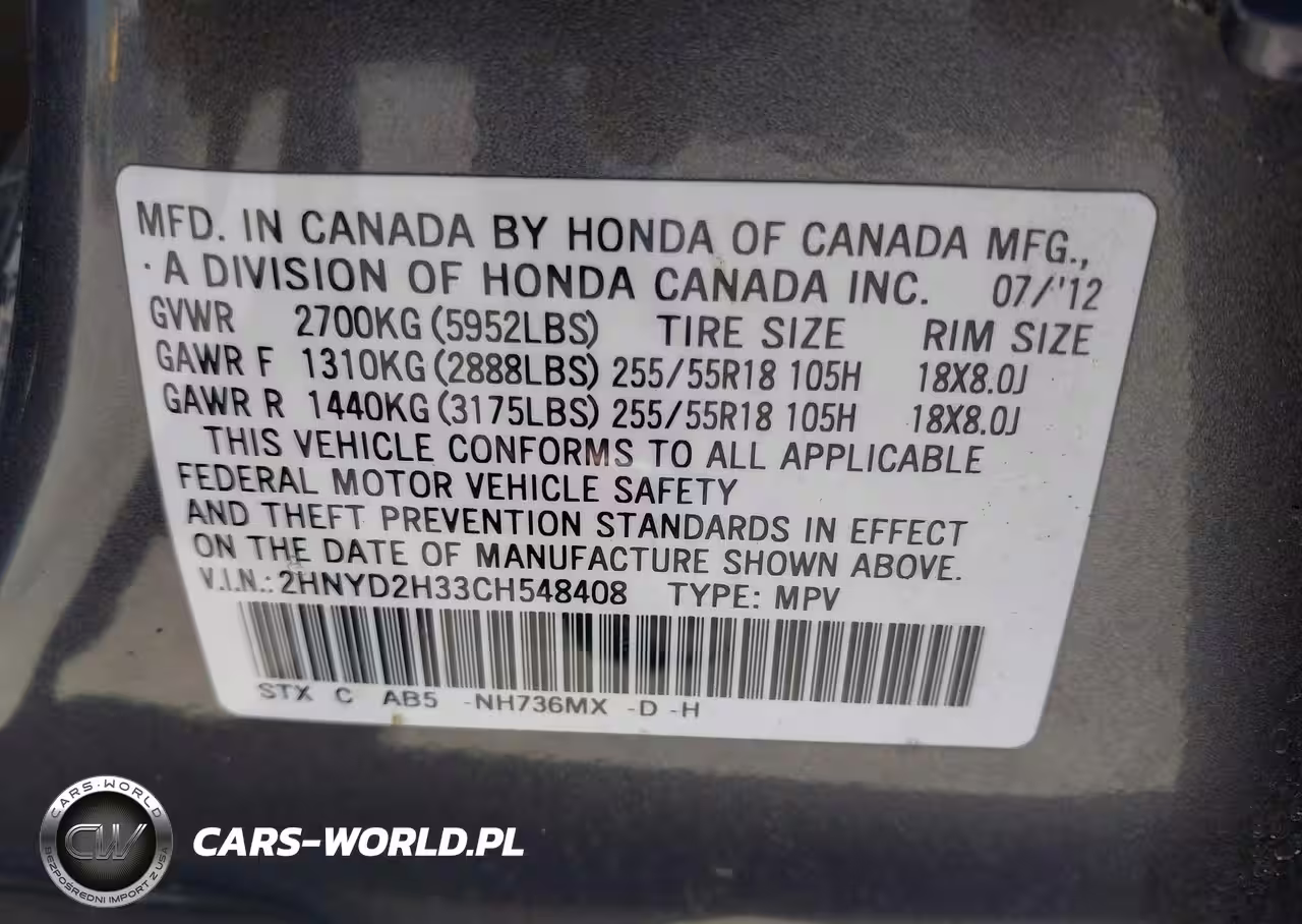 2012 Acura Mdx Technology Package VIN:2HNYD2H33CH548408 - 9
