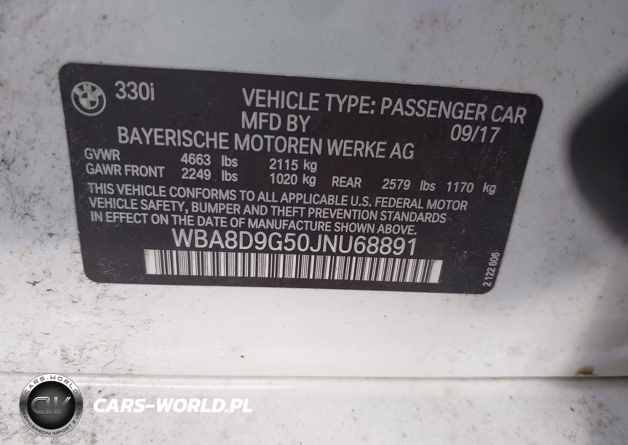 2018 BMW 330I xDrive VIN:WBA8D9G50JNU68891 - 9