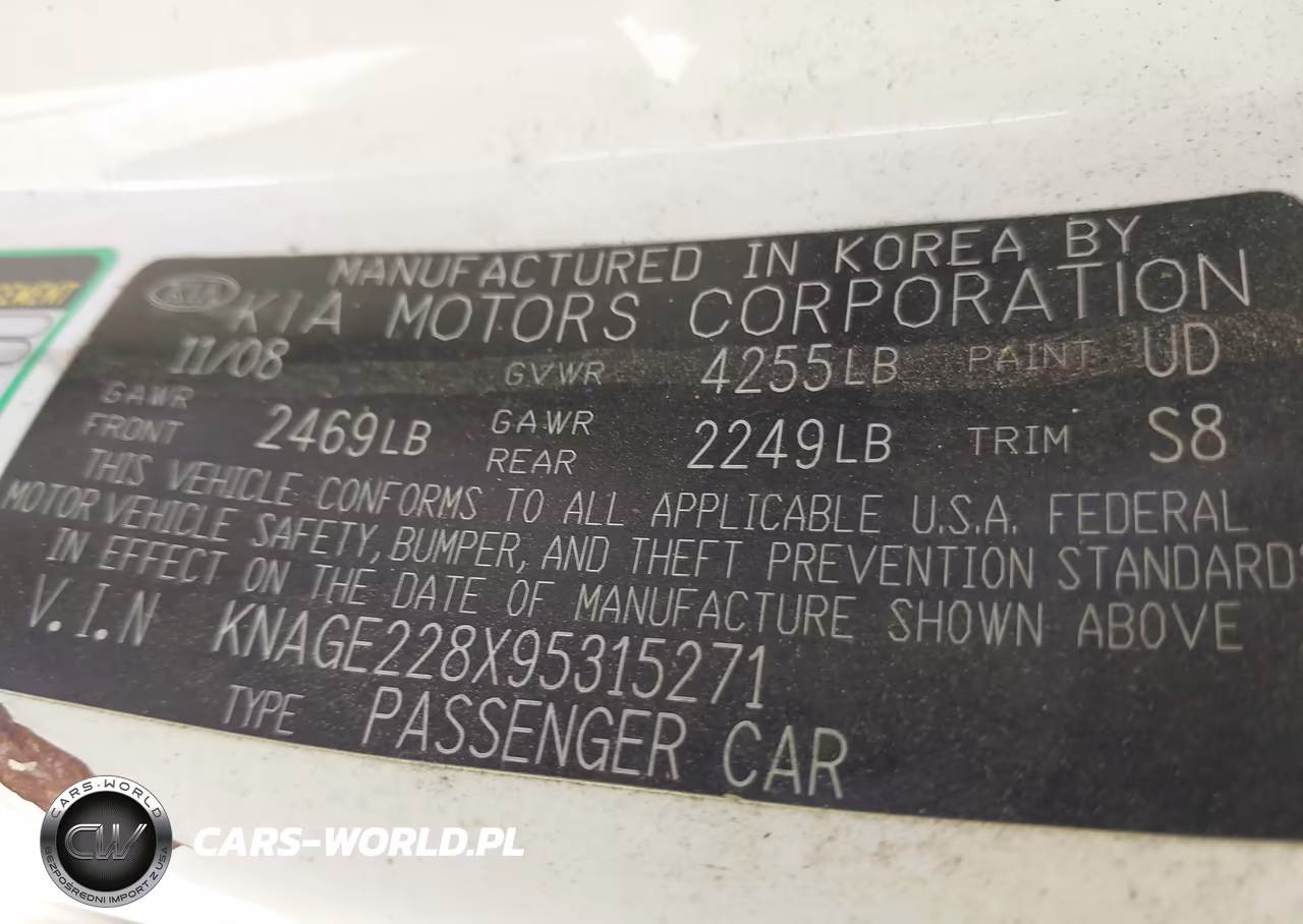 2009 Kia Optima Lx VIN:KNAGE228X95315271 - 9