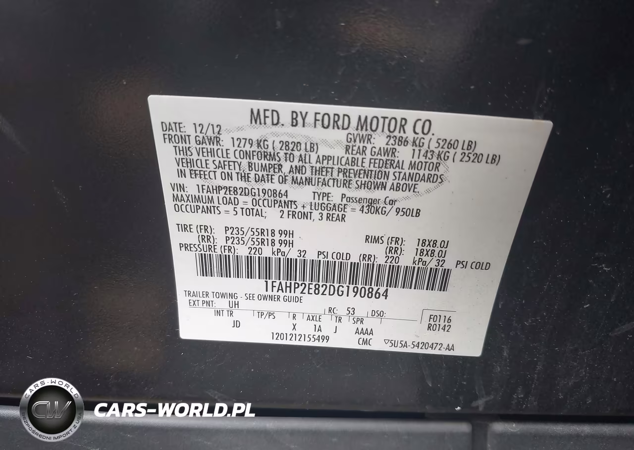 2013 Ford Taurus Sel VIN:1FAHP2E82DG190864 - 9