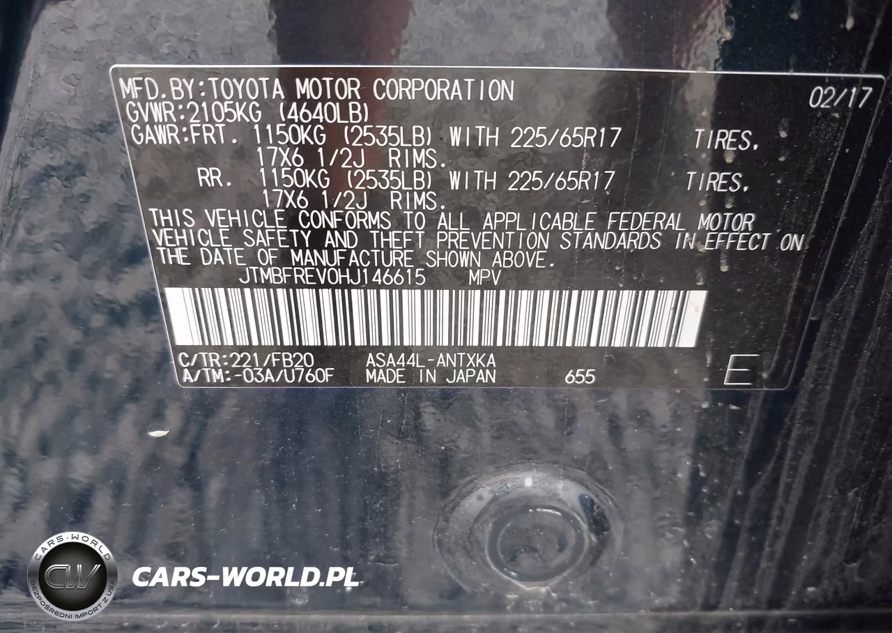 2017 Toyota Rav4 Le VIN:JTMBFREV0HJ146615 - 9