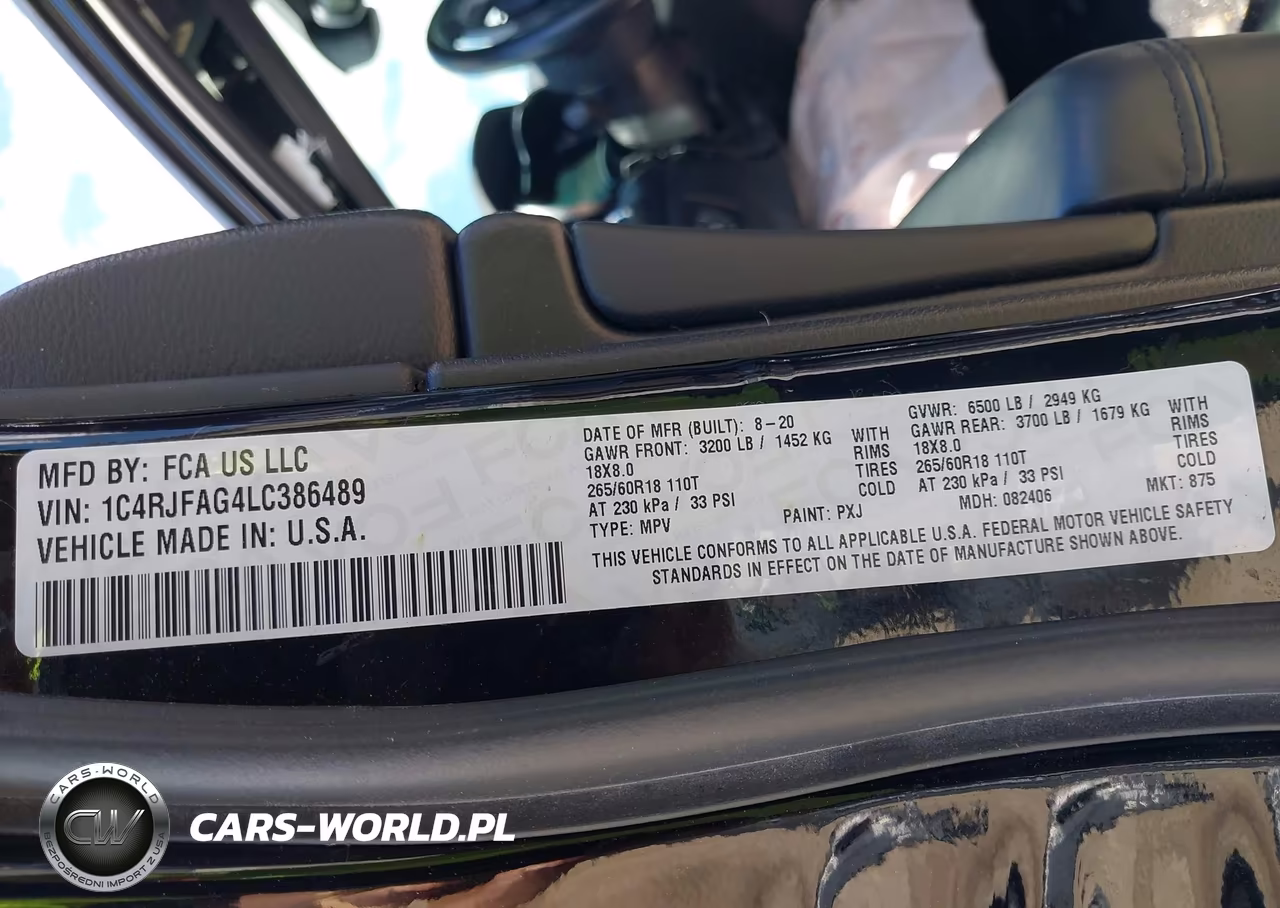 2020 Jeep Grand Cherokee Laredo E 4X4 VIN:1C4RJFAG4LC386489 - 9
